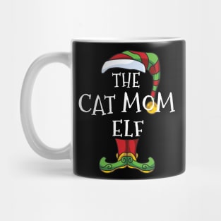 Cat mom Elf Family Matching Christmas Holiday Group Gift Pajama Mug